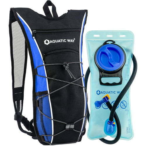 Hydration Backpack with BPA Free Water Bladder (70 oz.) (Blue)