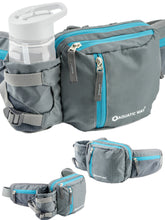 Fanny Pack Waist Bag with Water Bottle Holder for Hiking, Walking, Travel, Biking (Grey)